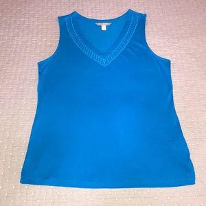 Banana Republic teal sleeveless blouse